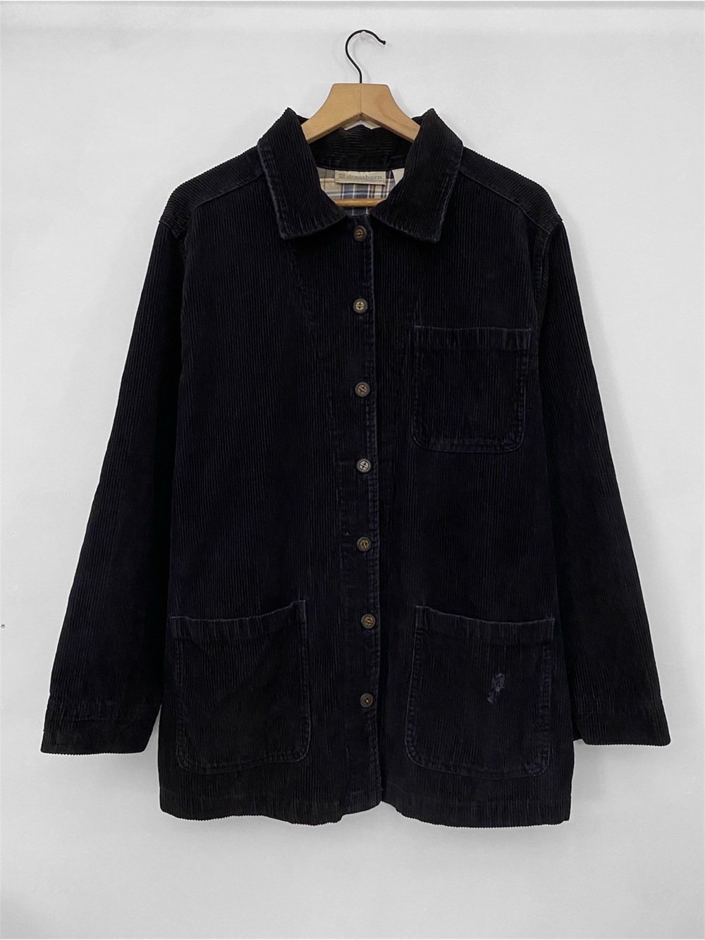 Vintage Dressbarn Cotton Corduroy Black Chore Jacket 1X